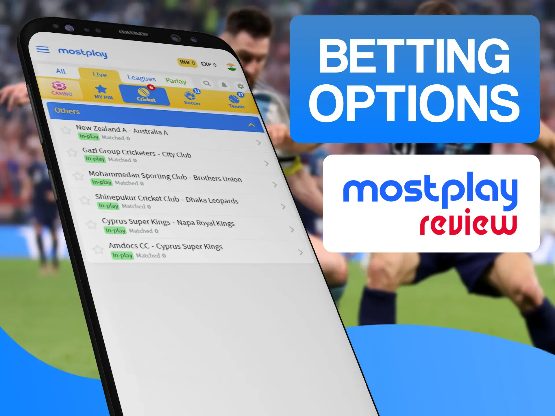 Create your own bet on the main page of the Mostplay website.
