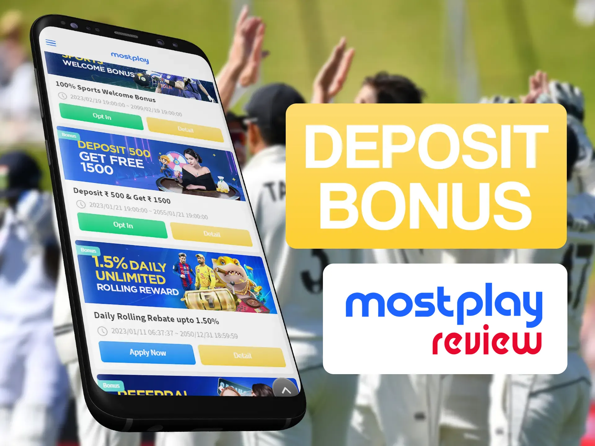 Make the first deposit at Mostplay and get an additional bonus.