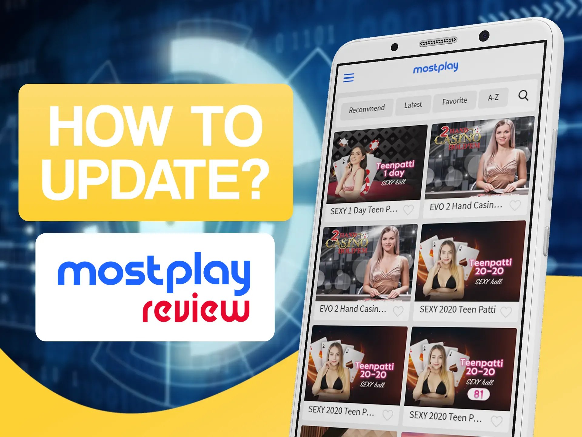 Mostplay app updates automatically after logging in.
