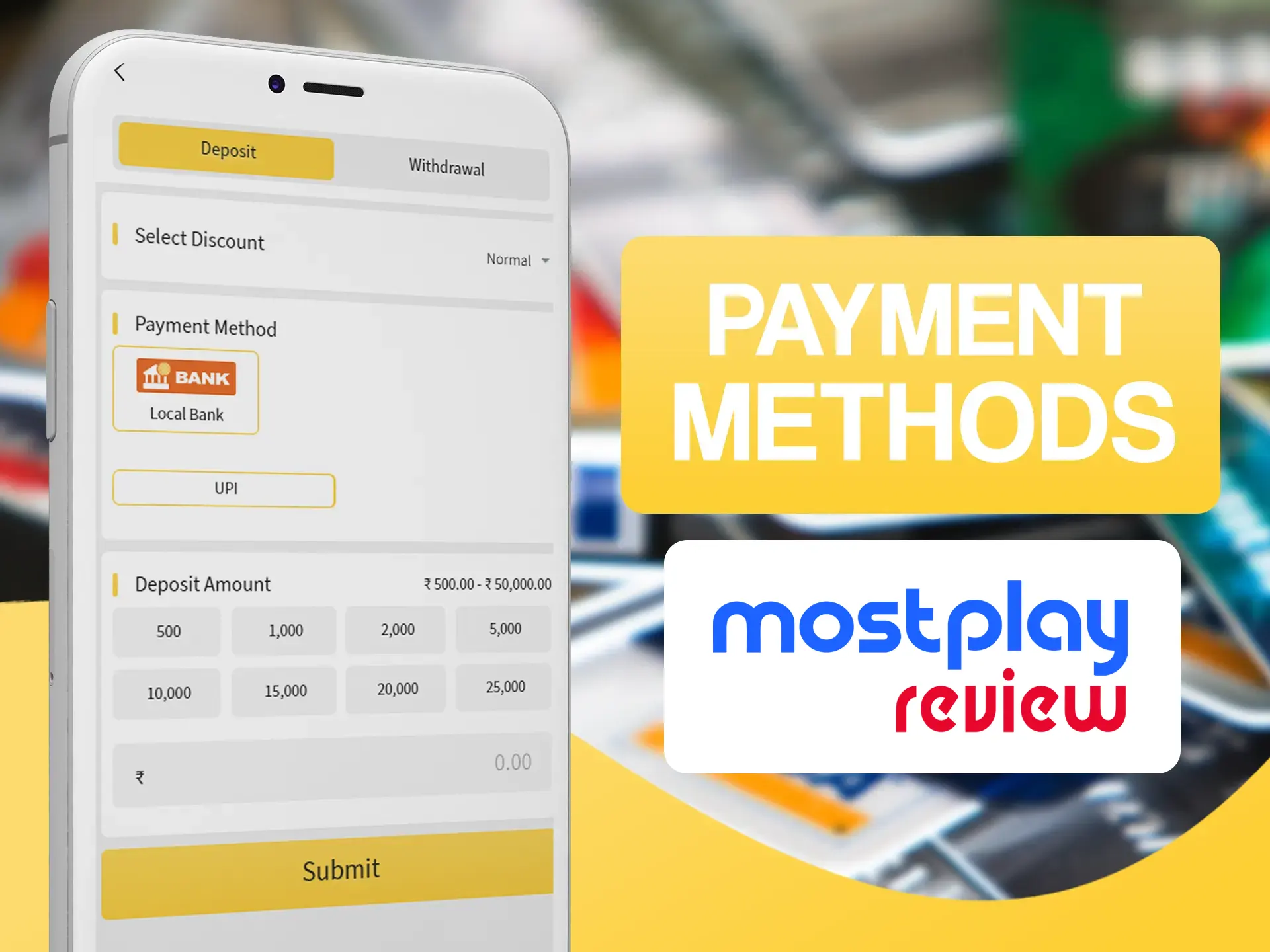 Make payments at Mostplay using your preferred payment system.