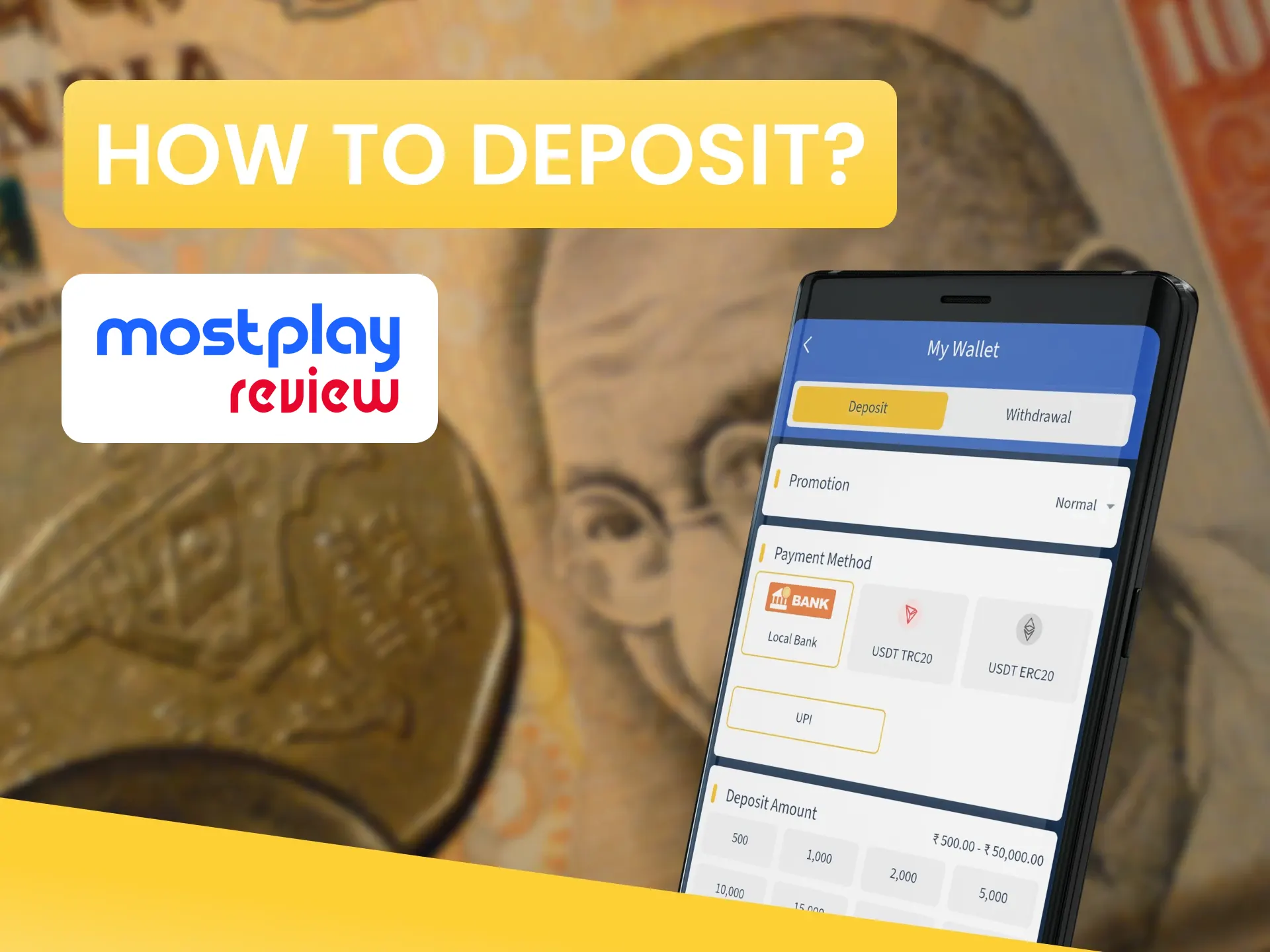 Find out how you can make a deposit on Mostplay.