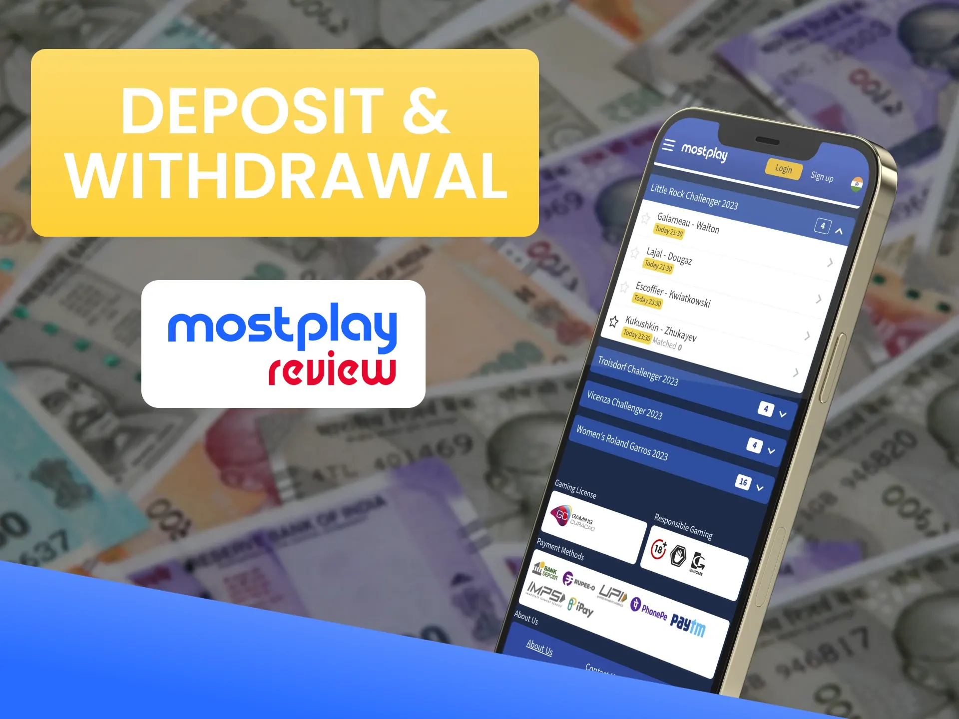 Find out what withdrawal and deposit methods are available at the Mostplay.
