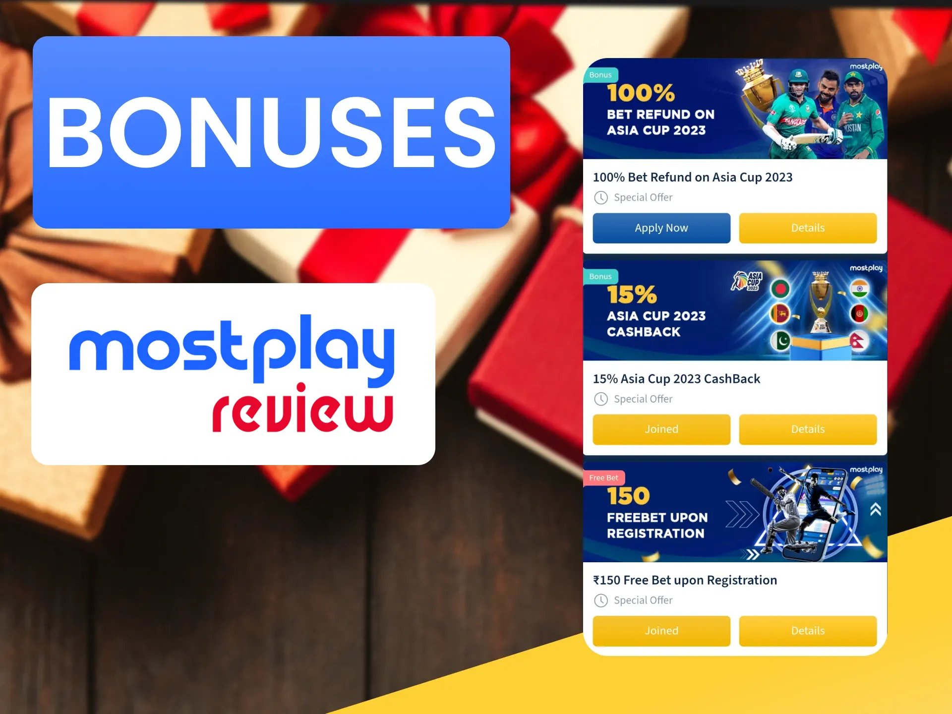 Mostplay gives bonuses for betting on Kabaddi.