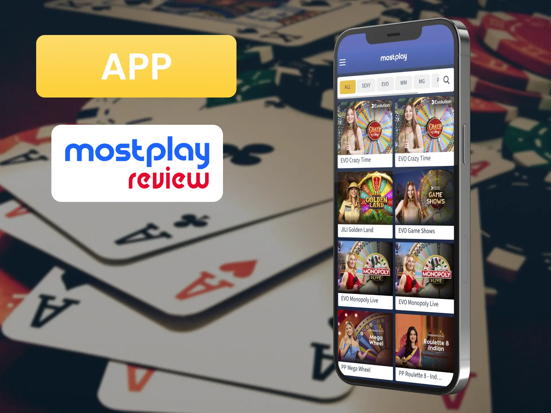 You can play at Live Casino through the Mostplay application.
