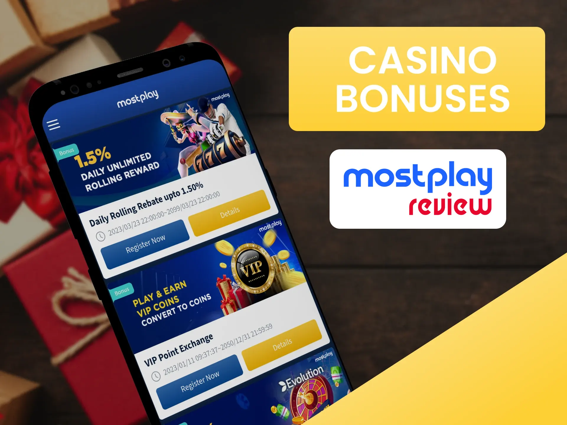 Mostplay gives bonuses for playing at Live Casino.