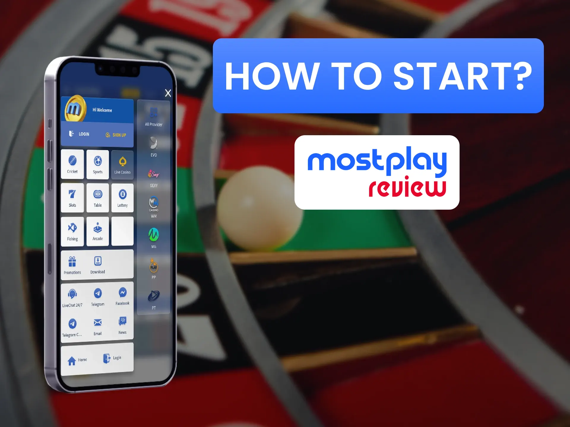 Go to the Live Casino section of Mostplay and enjoy the games.