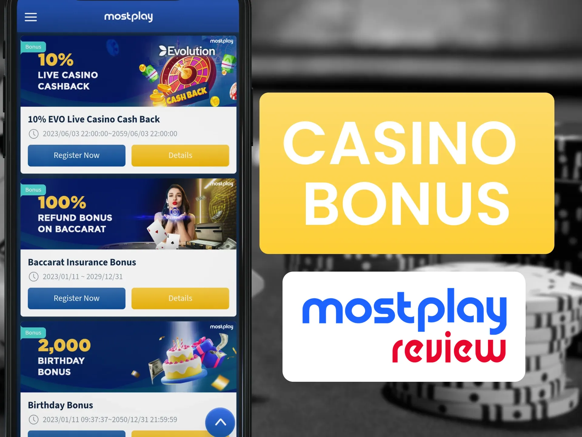 Win bonuses by playing Mostplay casino.