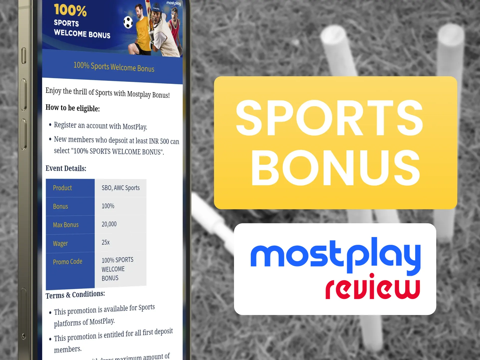 Get your Mostplay sports bonus by betting on sports.