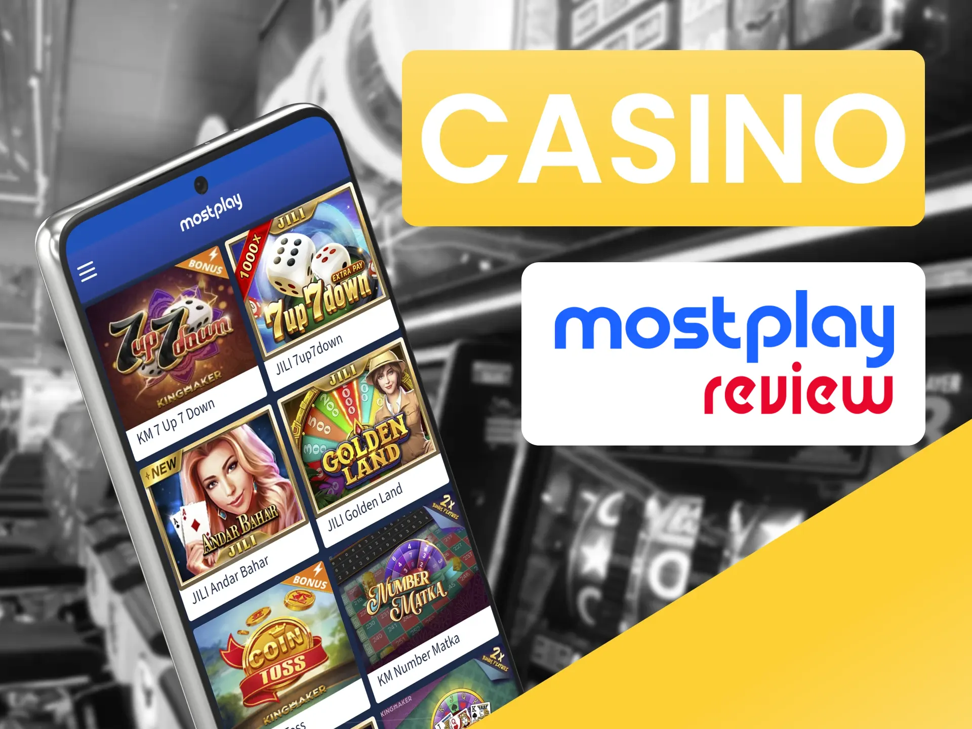 Play different casino games at Mostplay and win money.