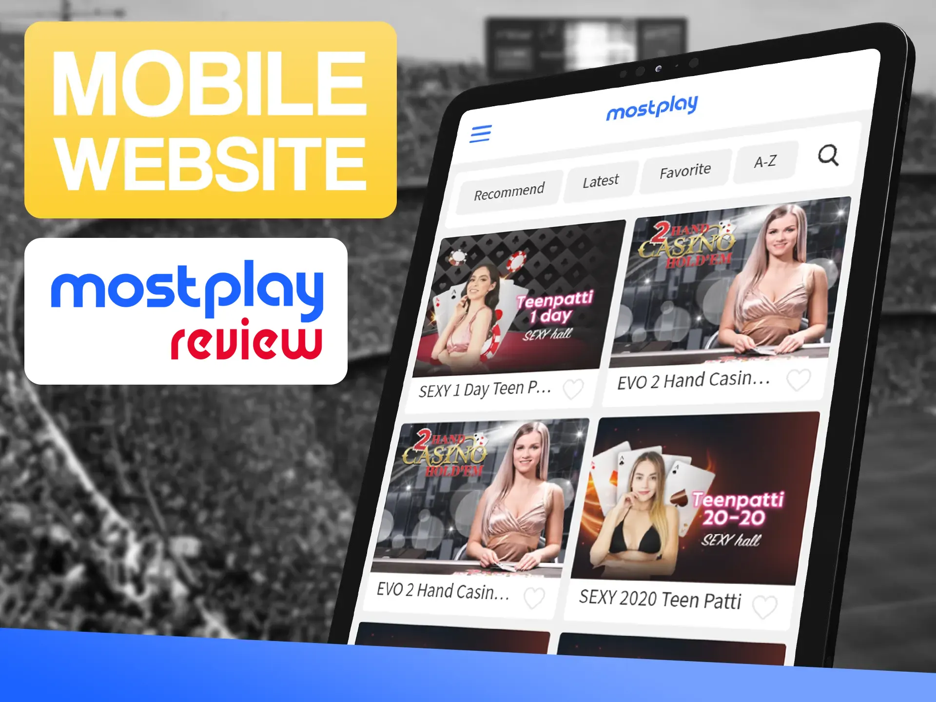 You can use the mobile version of the Mostplay website on any mobile device.