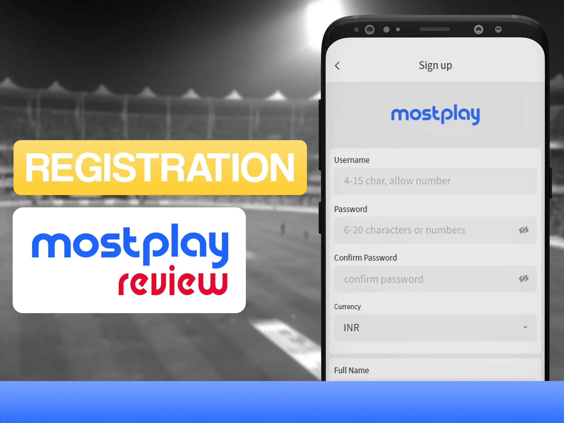 Register a new Mostplay account by clicking on the Sign Up button.