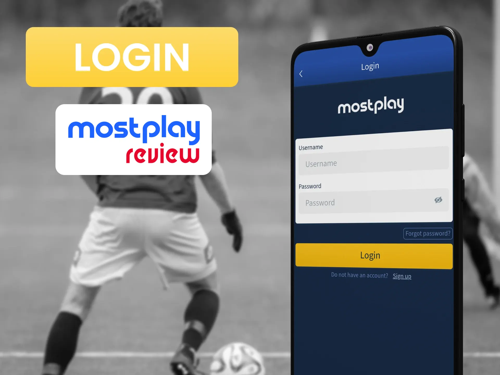 Log in to your personal account through the Mostplay app.