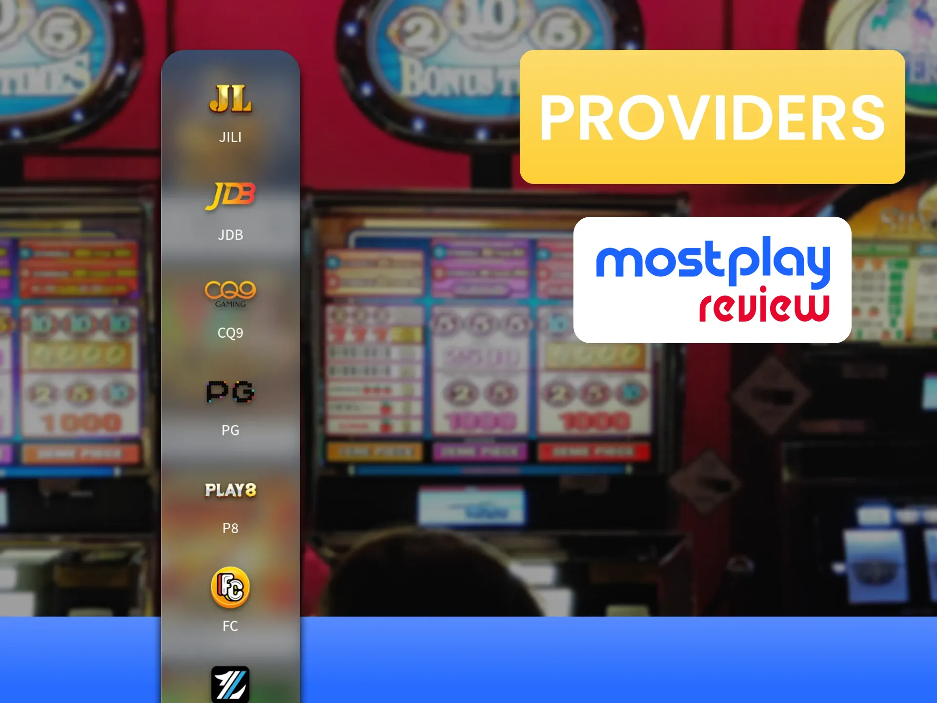 Find out which providers have slots games on Mostplay.