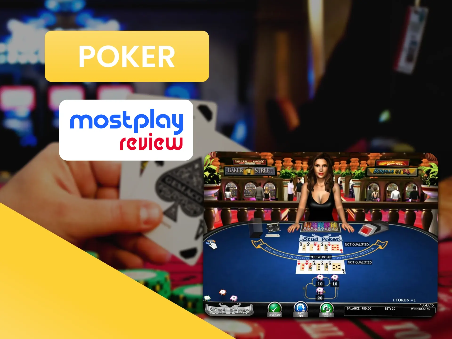 Play poker at the Mostplay casino.