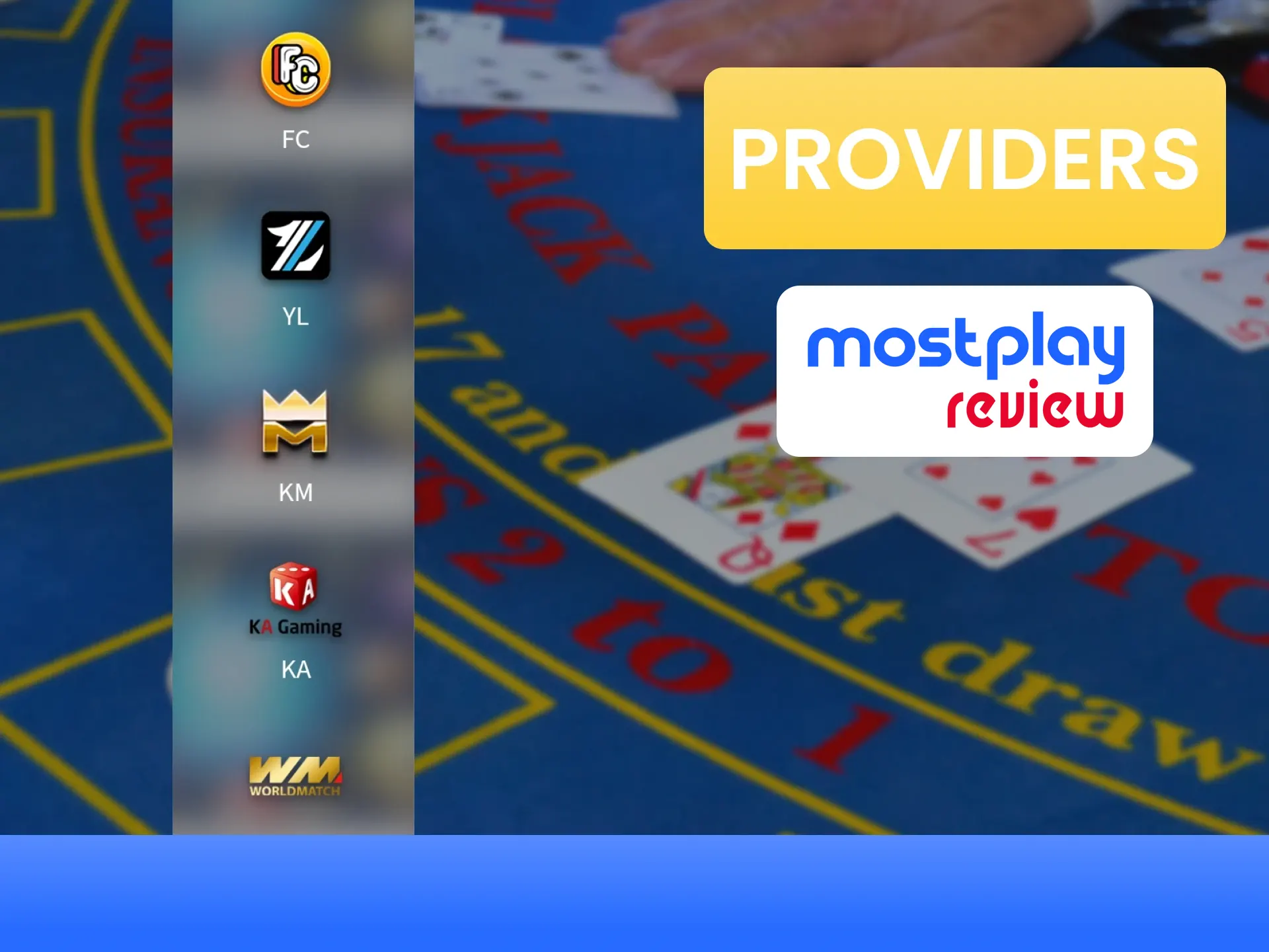 Find out which board game providers are available on Mostplay.