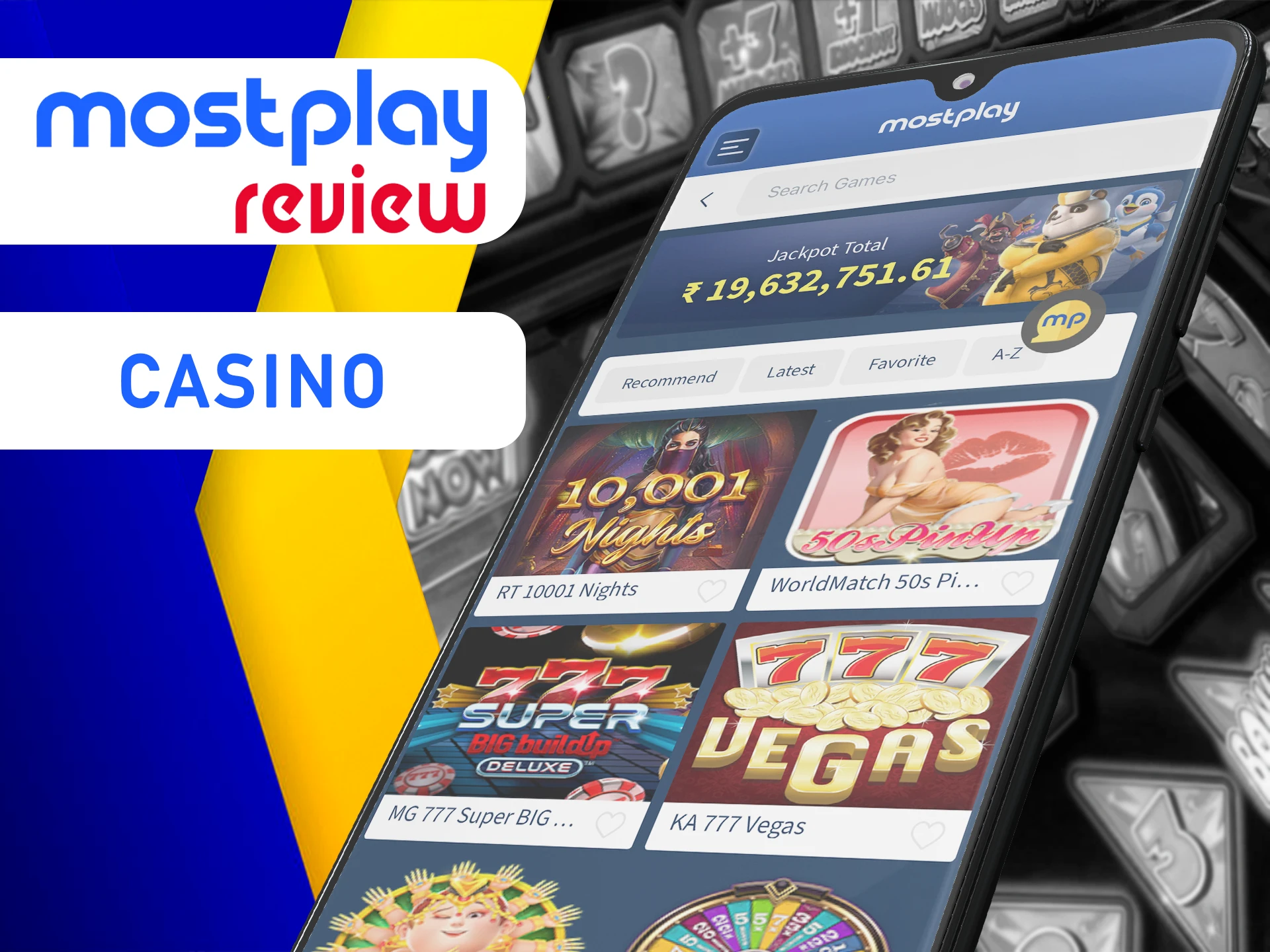 Play different casino games at Mostplay and win money.