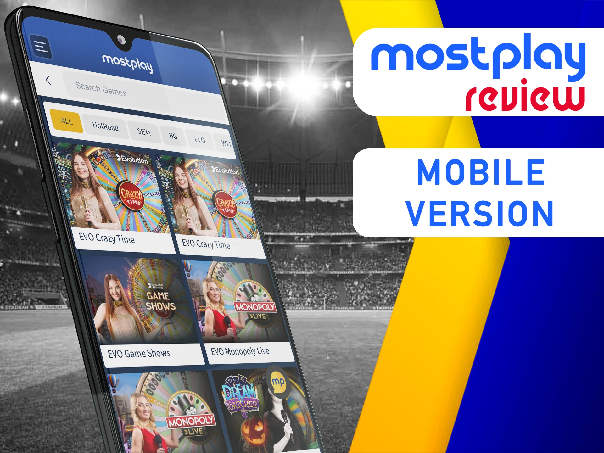 You can use the mobile version of the Mostplay website on any mobile device.