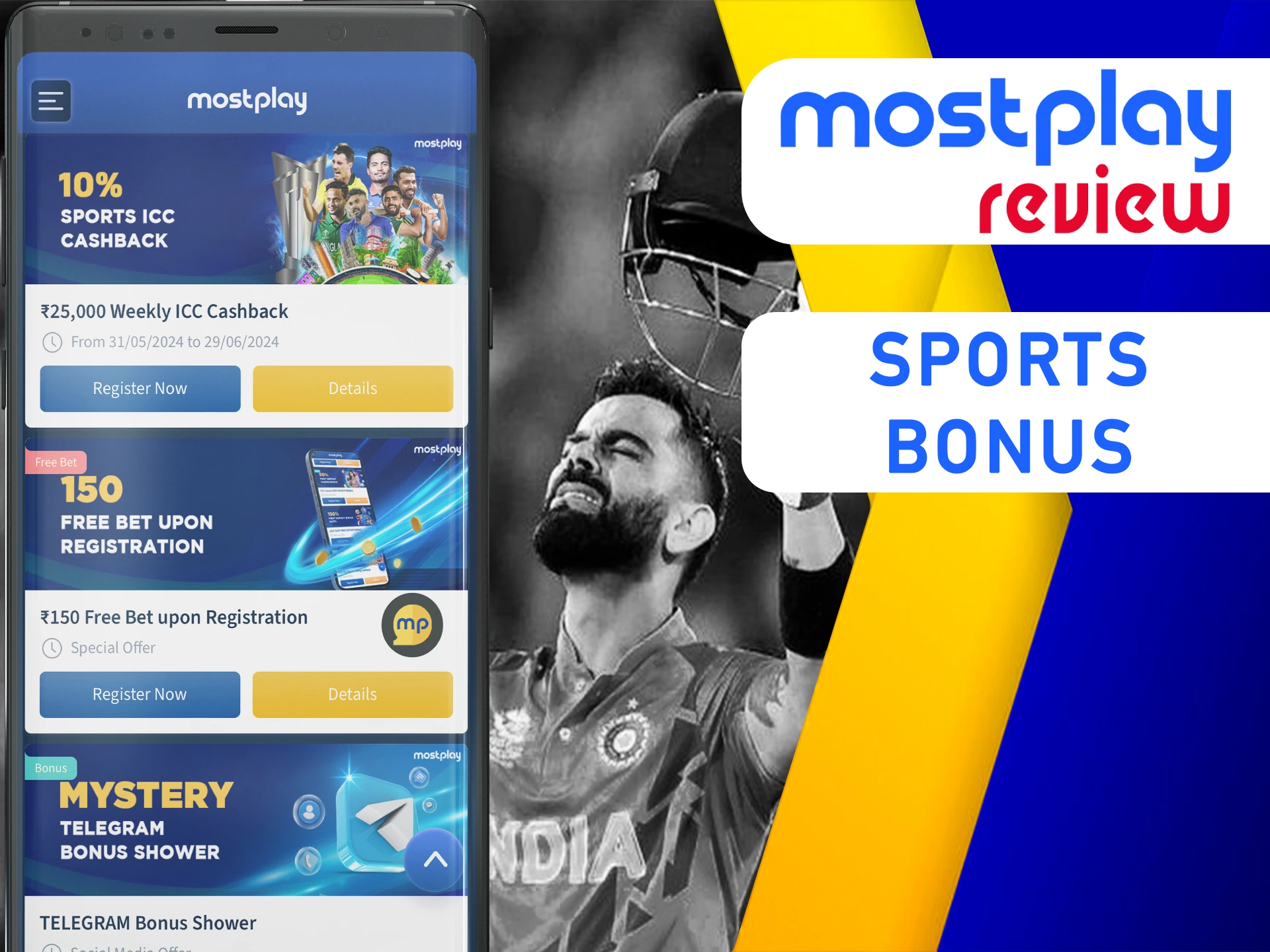Get your Mostplay sports bonus by betting on sports.