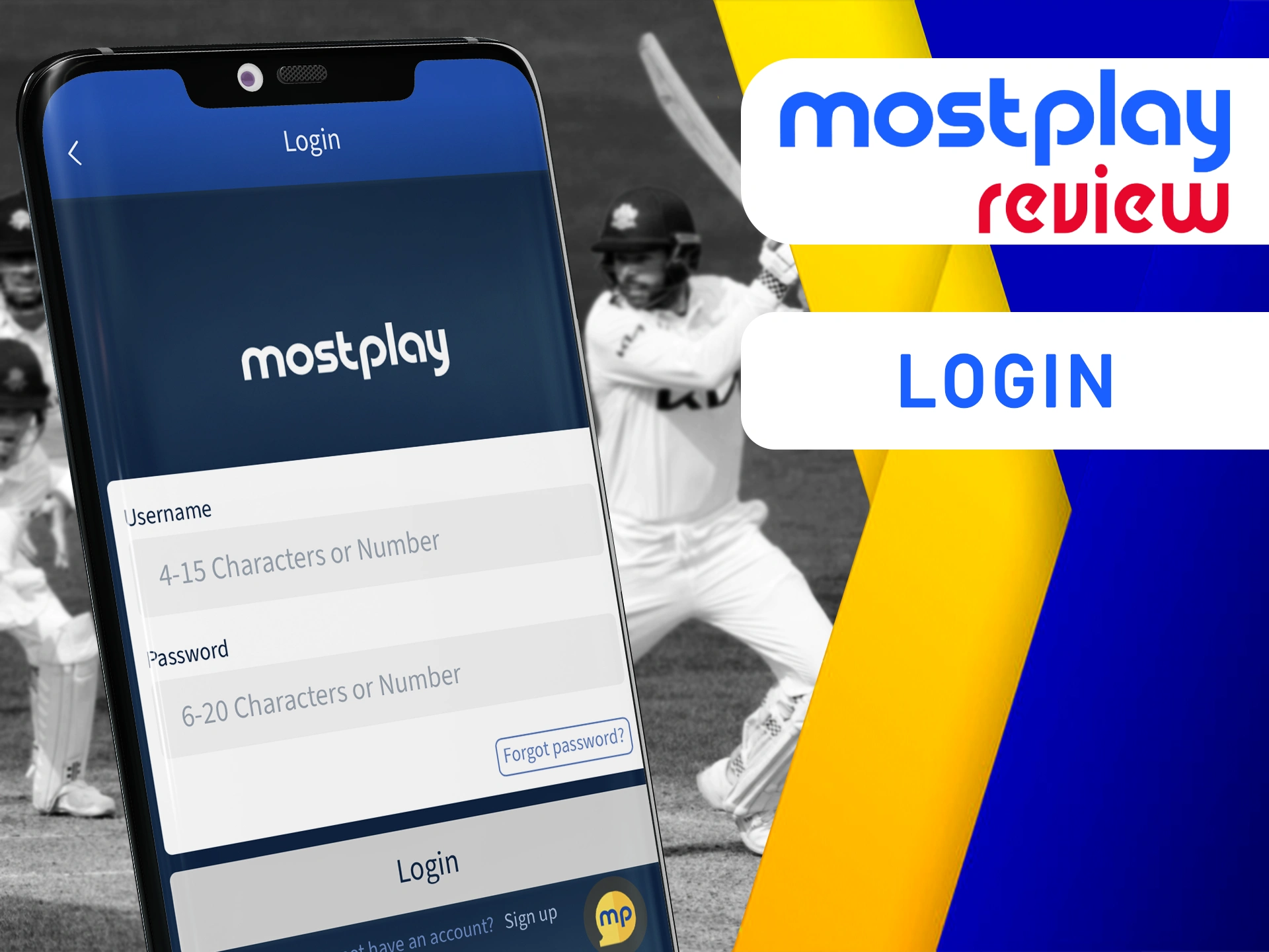 Log in to your personal account through the Mostplay app.